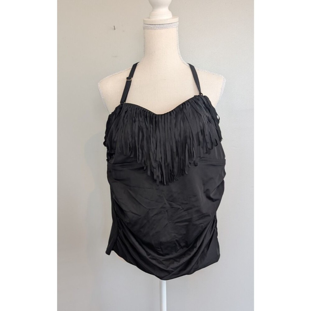 Swimsuits For All Women's Swimsuit Black Top Size 10